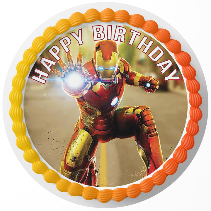 Marvel Iron Man Superhero Edible Cake Toppers Round