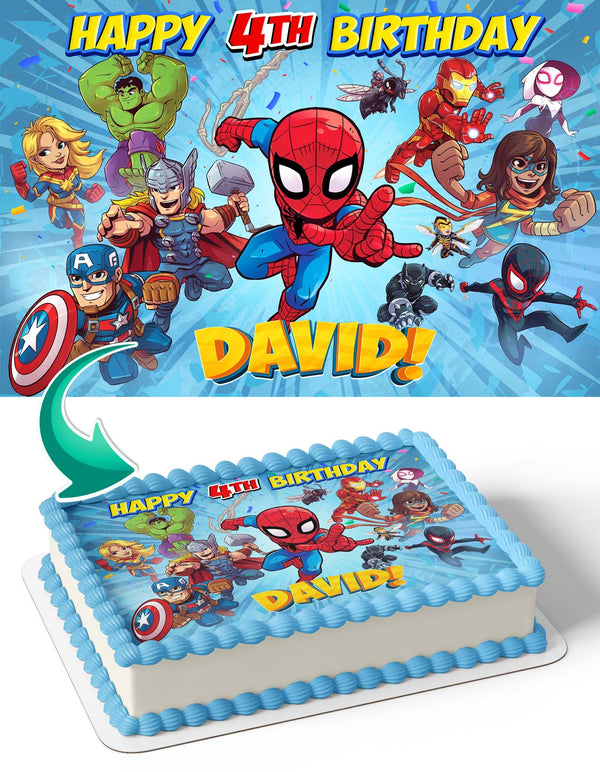 Marvel Super Hero Adventures BBY Edible Cake Toppers