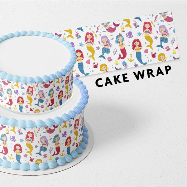 Mermaid Strips Edible Cake Toppers Cake Wraps