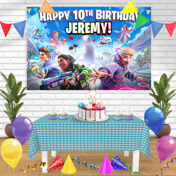 Meta Horizon Worlds Birthday Banner Personalized Party Backdrop Decoration