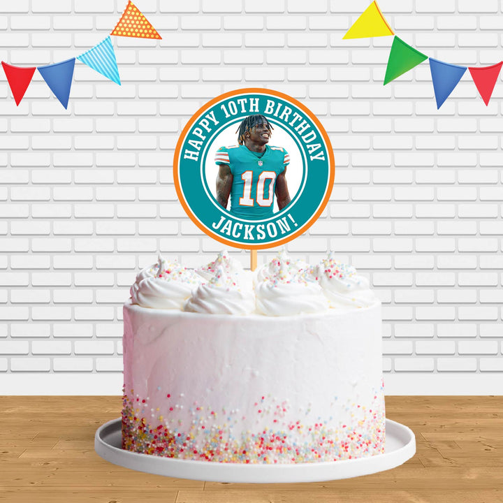 Miami Dolphins Tyreek Hill Cake Topper Centerpiece Birthday Party Decorations