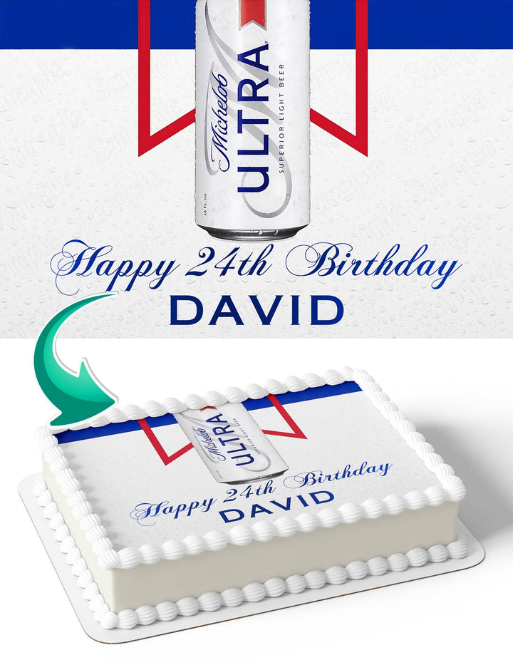 Michelob Ultra Beer Fan Edible Cake Toppers