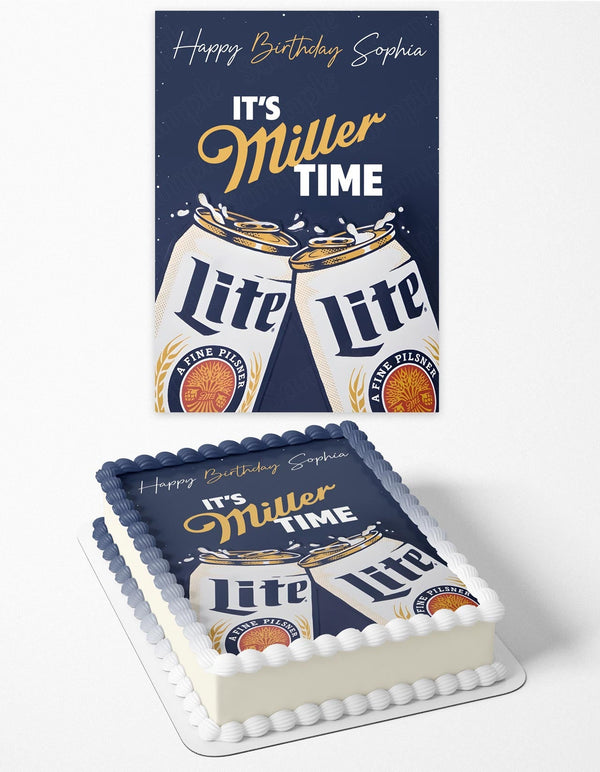 Miller Lite Its Miller Time Edible Cake Toppers