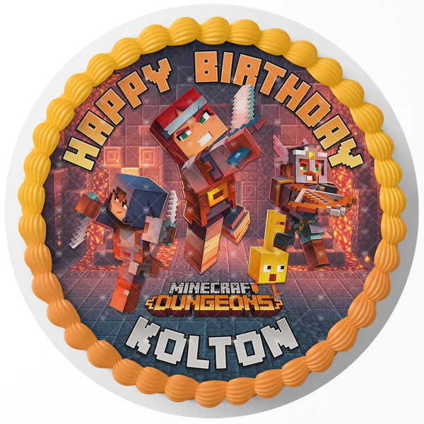 Minecraft Dungeons Rd Edible Cake Toppers Round