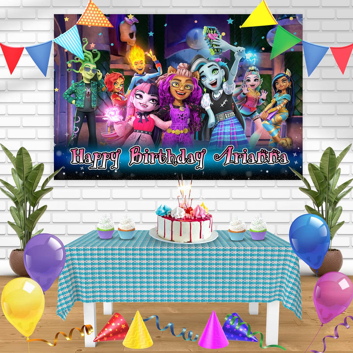 Monster High G3 Bn Birthday Banner Personalized Party Backdrop Decoration