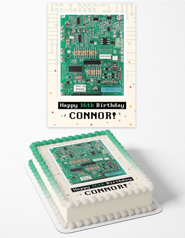 Motherboard Electronic Engineer Circuit Board Microchips Edible Cake Toppers