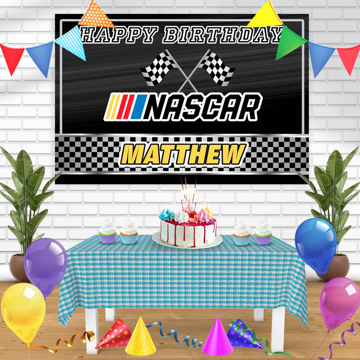 Nascar Racing Bn Birthday Banner Personalized Party Backdrop Decoration