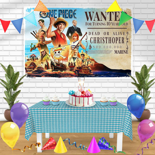 Netflix One Piece Monkey D Luffy Bn Birthday Banner Personalized Party Backdrop Decoration