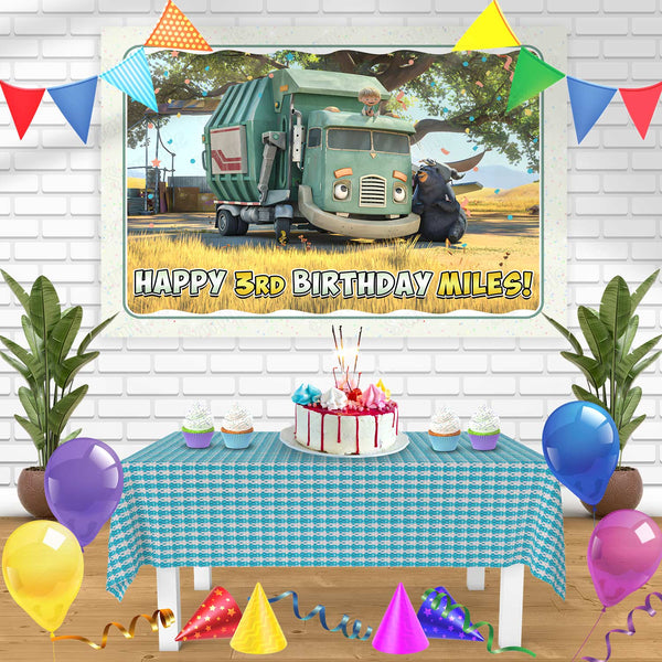 Netflix Trash Truck Bn Birthday Banner Personalized Party Backdrop Decoration