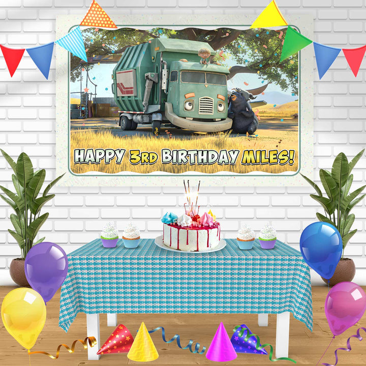 Netflix Trash Truck Bn Birthday Banner Personalized Party Backdrop Decoration