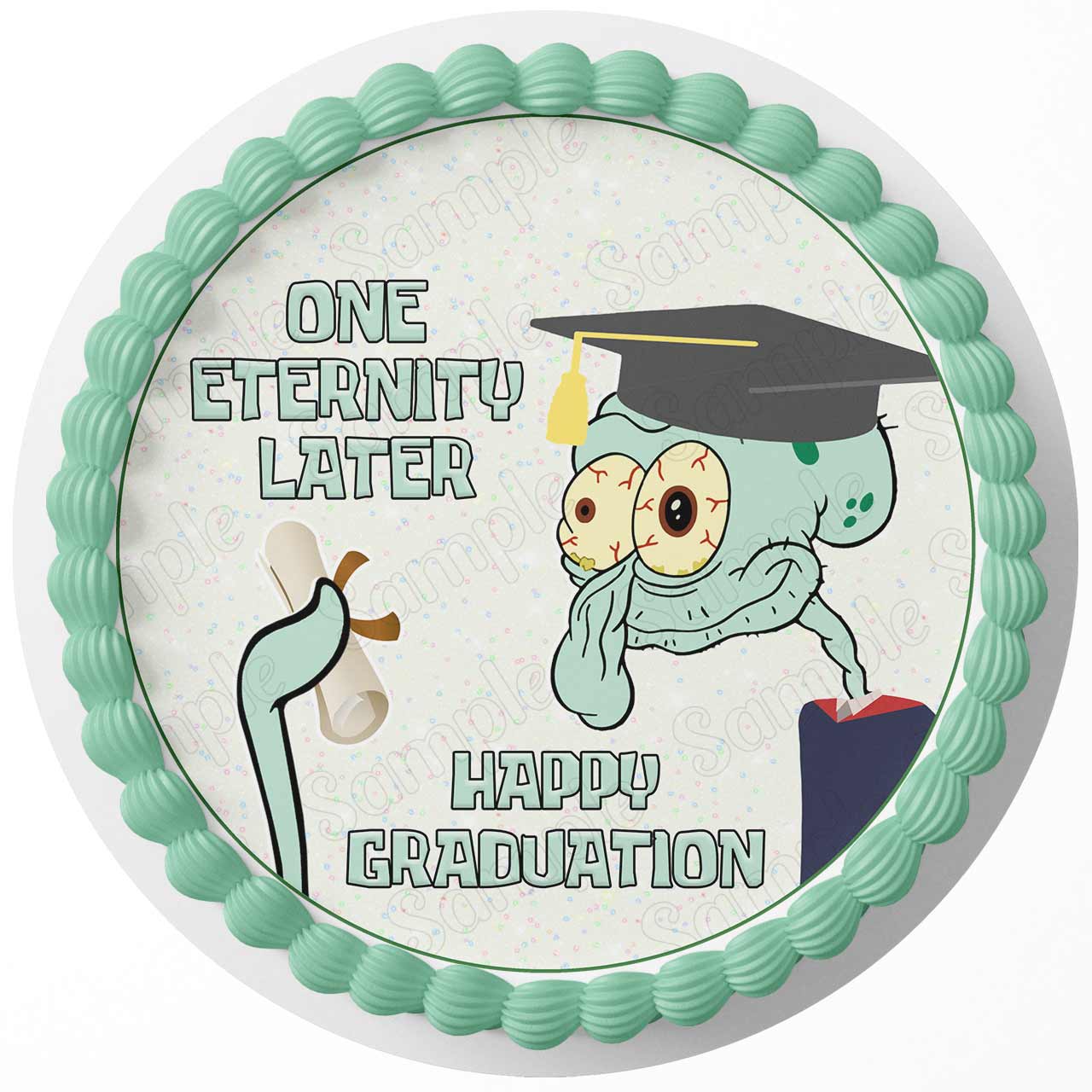 One Eternity Later Graduation Edible Cake Toppers Round – Cakecery