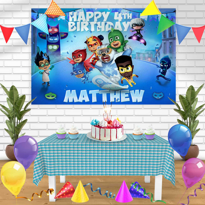 PJ Masks Power Heroes Bn Birthday Banner Personalized Party Backdrop Decoration