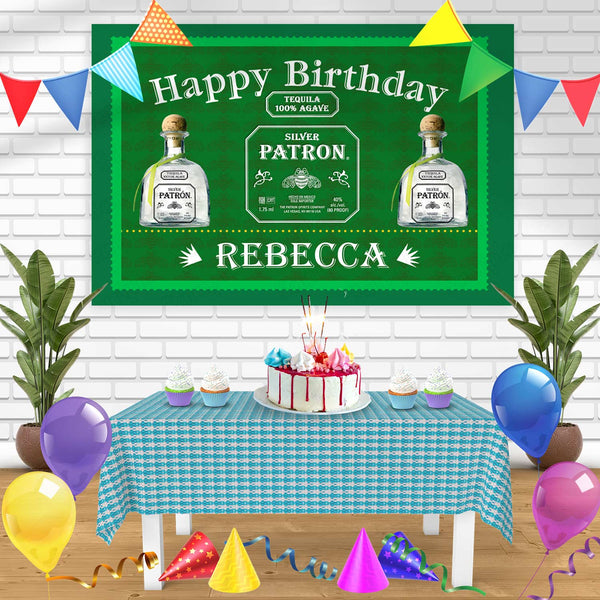 Patron Tequila Silver Bn Birthday Banner Personalized Party Backdrop Decoration