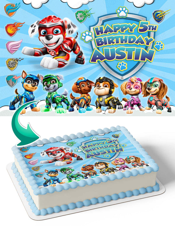 Paw Patrol Mighty Pups 2024 Edible Cake Toppers