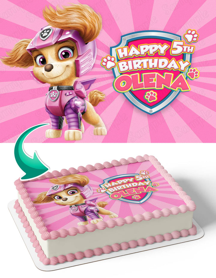 Paw Patrol Skye Pink PP Edible Cake Toppers