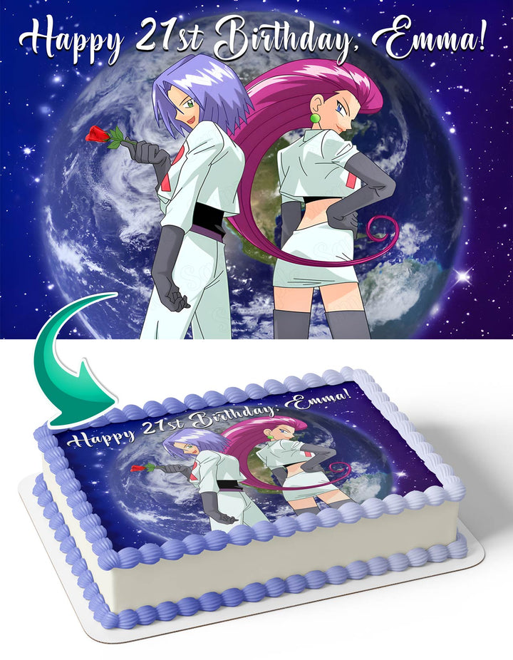 Pokemon Jessie and James Team Rocket Edible Cake Toppers