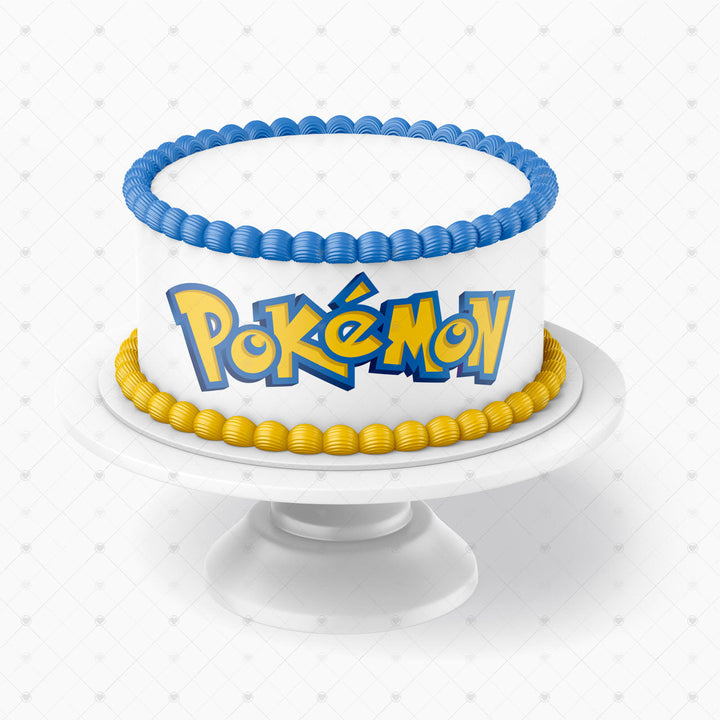 Pokemon Logo Tier Cake Edible Cake Toppers Round