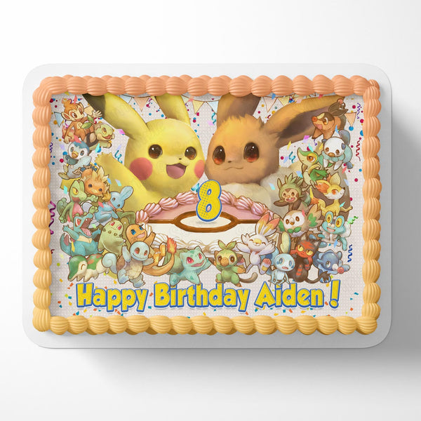 Pokemon Pikachu Eve Pokeball Ash Edible Cake Toppers