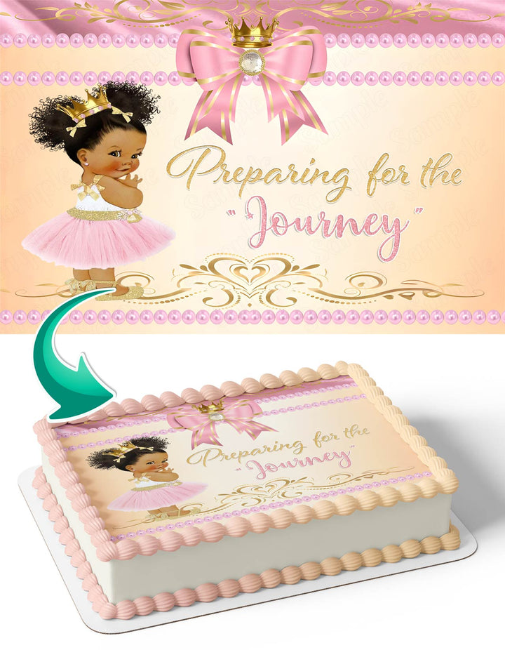 Princess Pink and Gold Baby Shower Edible Cake Toppers