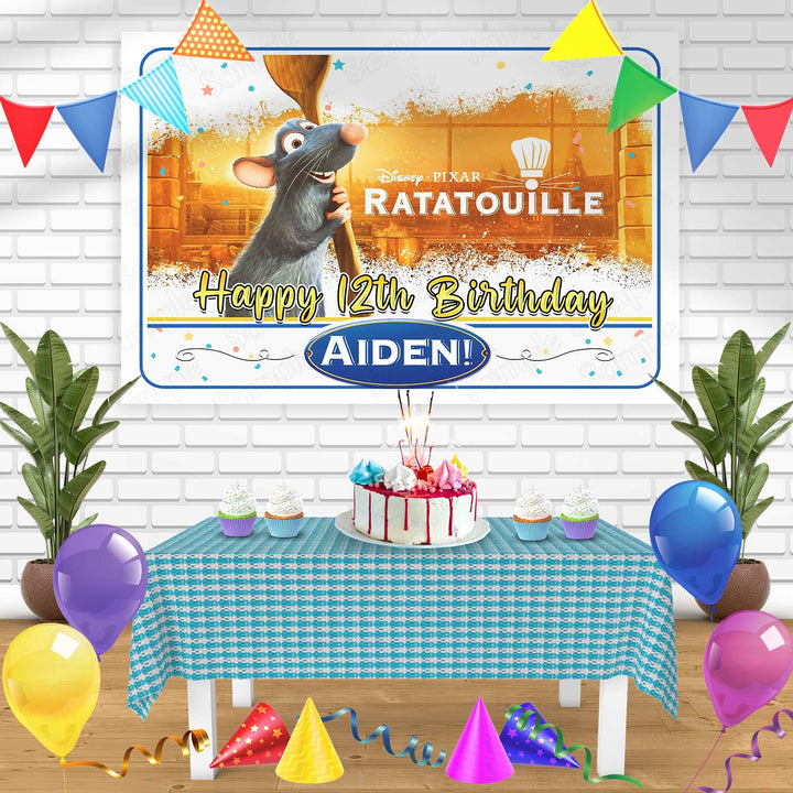 Ratatouille Bn Birthday Banner Personalized Party Backdrop Decoration