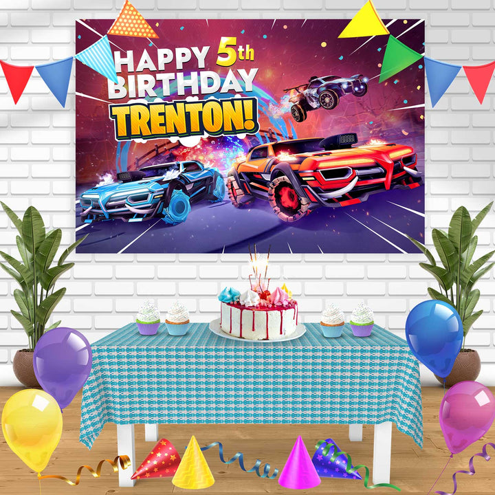 Rocket League Season 9 Birthday Banner Personalized Party Backdrop Decoration