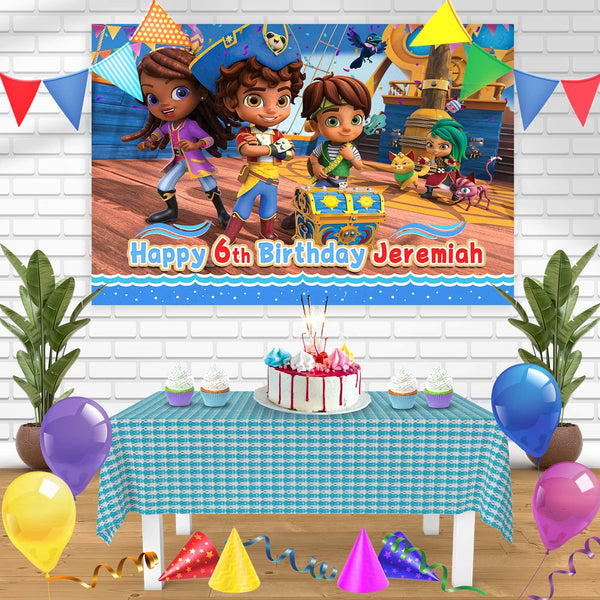 Santiago of the Seas Crew Bn Birthday Banner Personalized Party Backdrop Decoration