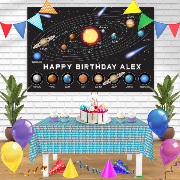 Solar System Universe Bn Birthday Banner Personalized Party Backdrop Decoration