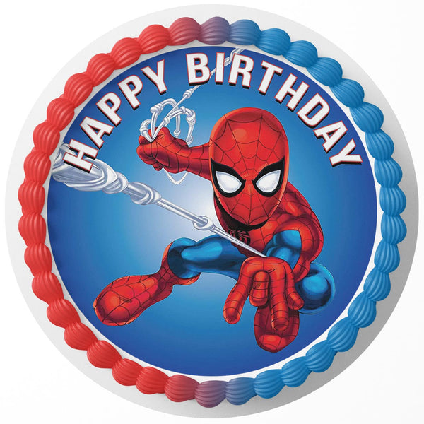 SpiderMan Peter Parker Edible Cake Toppers Round