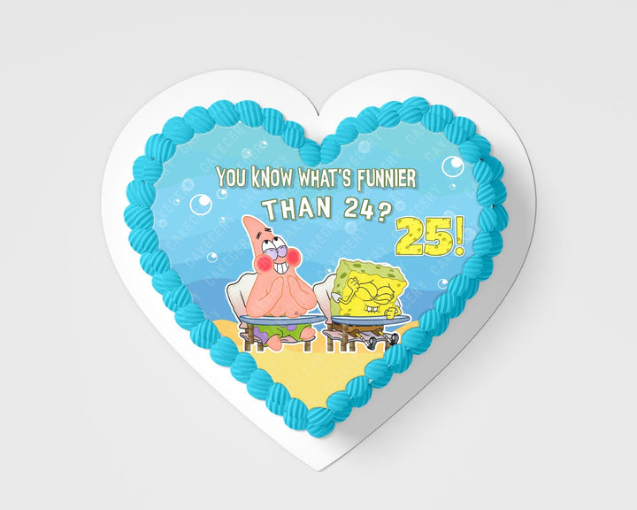 Spongebob Patrick Funnier Than 24 Hearth Edible Cake Toppers Heart Shape