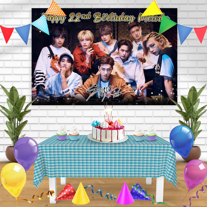 Stray Kids KPop Band Bn Birthday Banner Personalized Party Backdrop Decoration