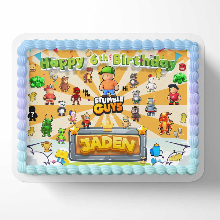 Stumble Guy Gamer Kids Edible Cake Toppers