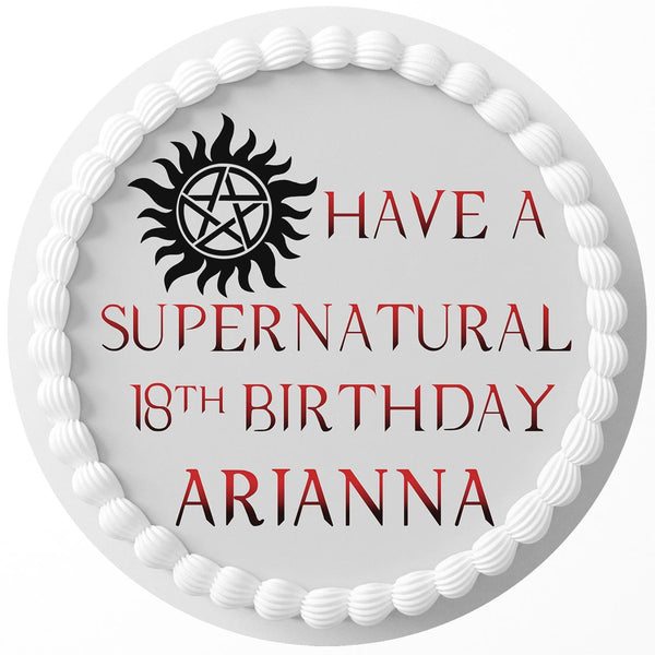 Supernatural Birthday Edible Cake Toppers Round