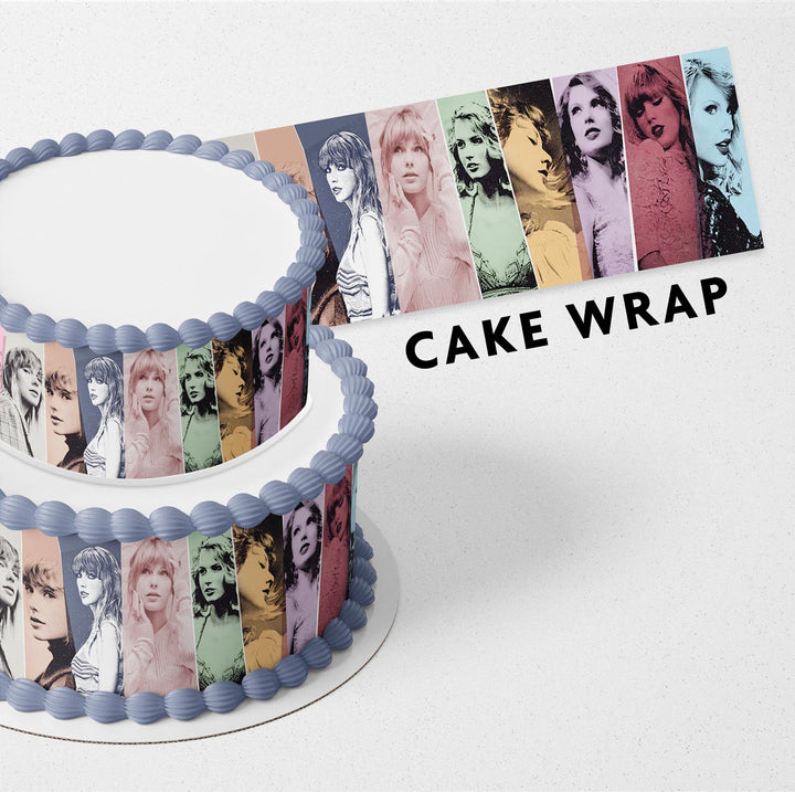 Taylor Swift Album Era Strips Edible Cake Toppers Cake Wraps