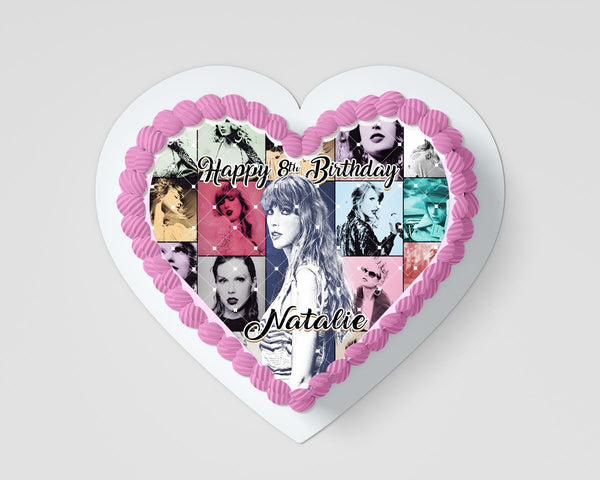 Taylor Swift Era Tour Hearth Edible Cake Toppers Heart Shape