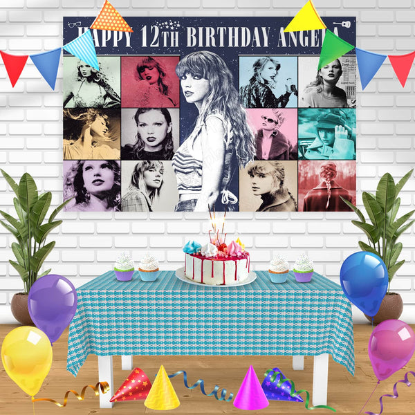 Taylor Swift The Eras Tour TSE Bn Birthday Banner Personalized Party Backdrop Decoration