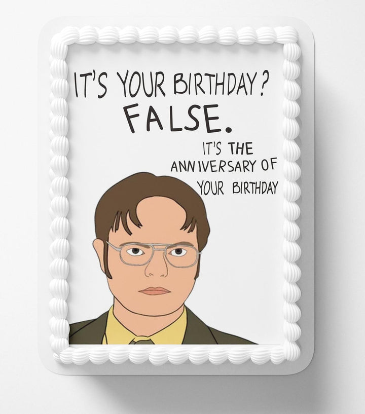 The Office Its Your Birthday False Anniversary Edible Cake Toppers