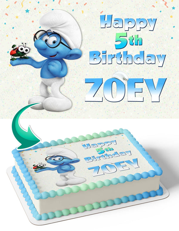 The Smurfs Brainy Smurf Edible Cake Toppers