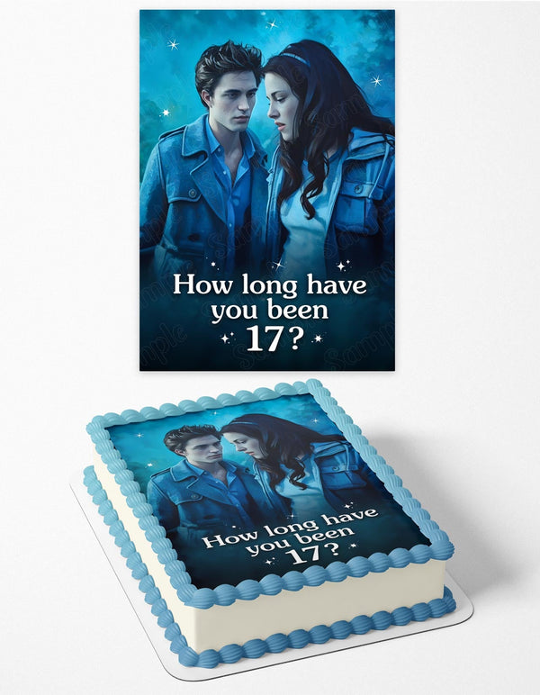 The Twilight Saga How Long Have You Been 17 Meme Bella Swan and Edward Cullen Pt Edible Cake Toppers