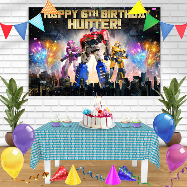 Transformers One Orion Pax Megatron MTO Bn Birthday Banner Personalized Party Backdrop Decoration