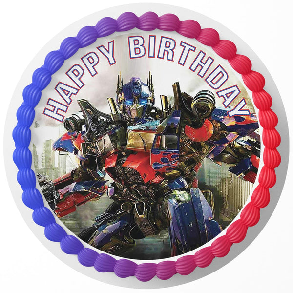 Transformers Optimus Prime Hasbro Edible Cake Toppers Round