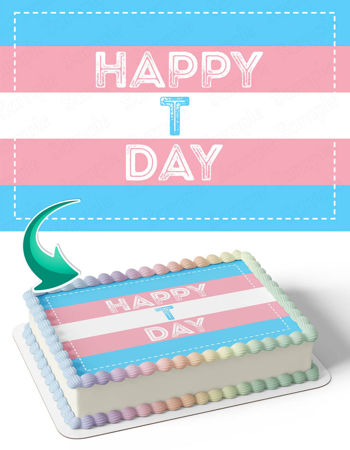 Transgender Flag Edible Cake Toppers