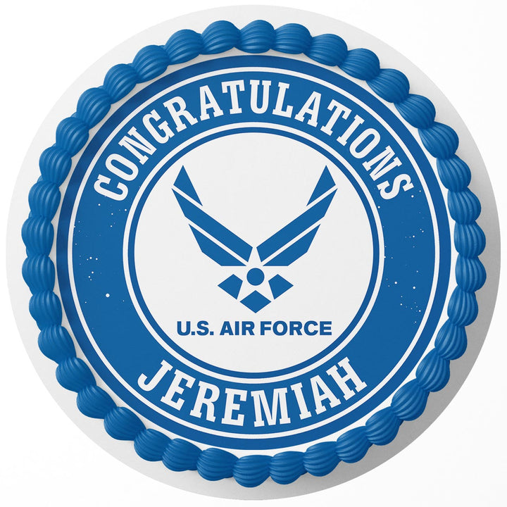 U S Air Force Rd Edible Cake Toppers Round