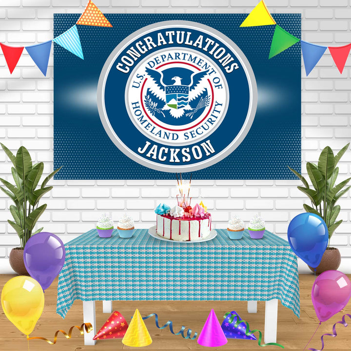 United States Department of Homeland Security DHS Rec Bn Birthday Banner Personalized Party Backdrop Decoration