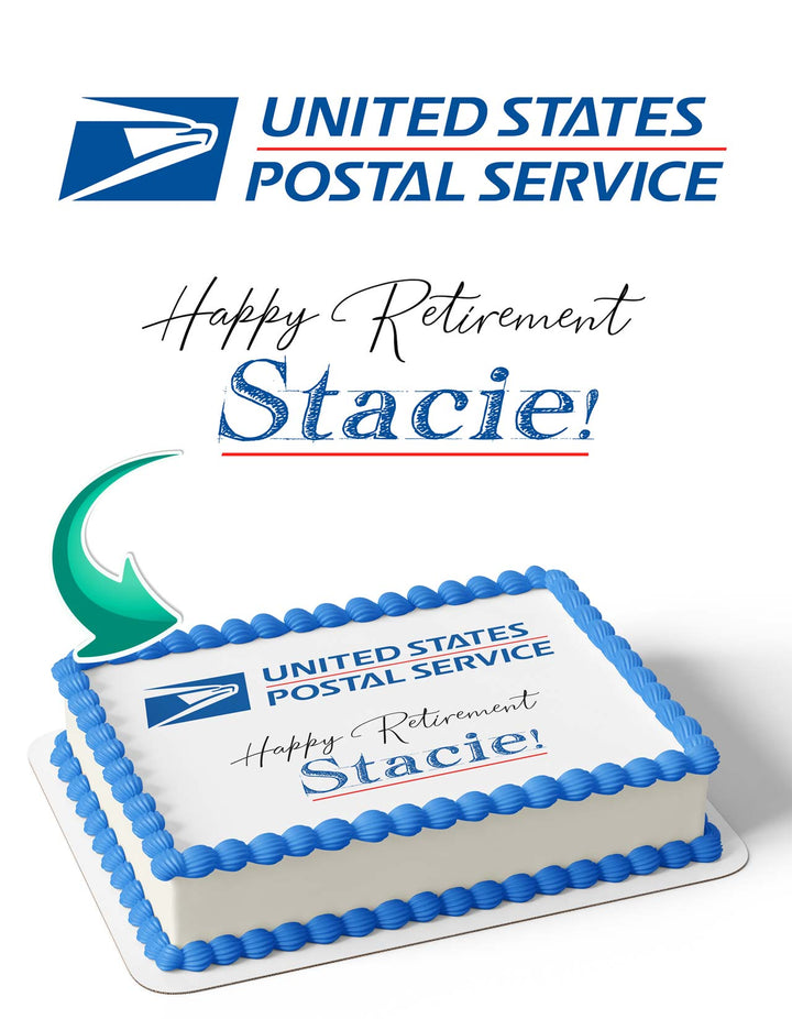 United States Postal Service USPS Happy Retirement Edible Cake Toppers