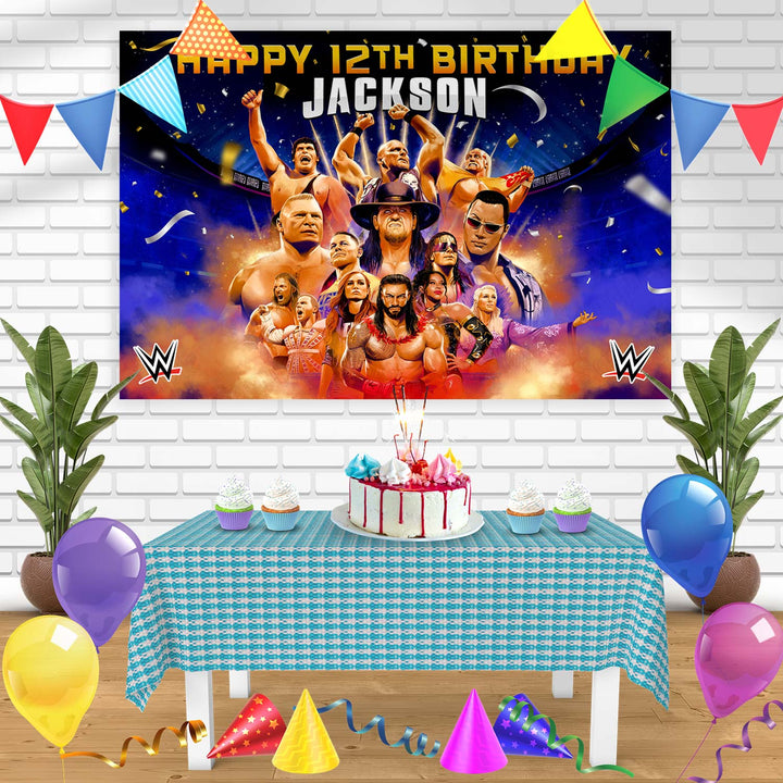 WWE 2K24 Bn Birthday Banner Personalized Party Backdrop Decoration
