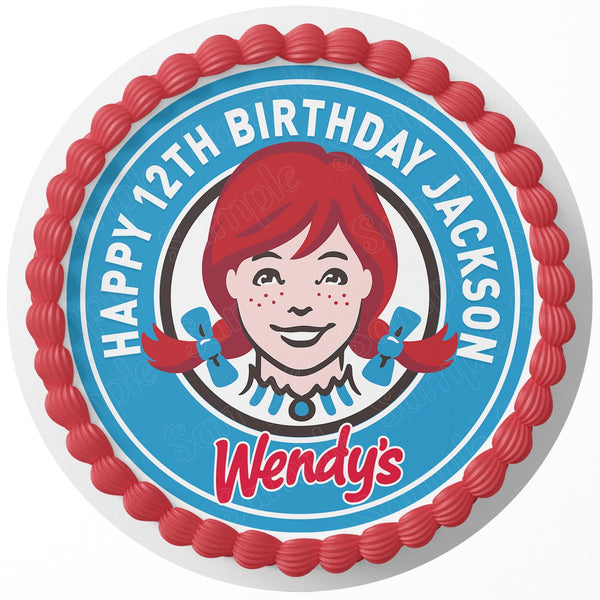 Wendys Rd Edible Cake Toppers Round