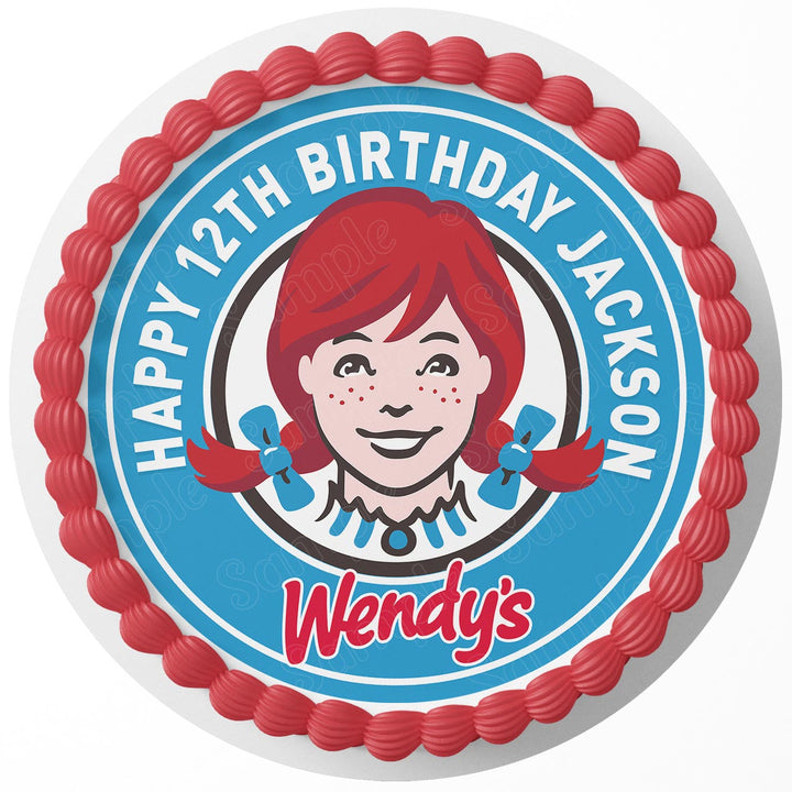 Wendys Rd Edible Cake Toppers Round