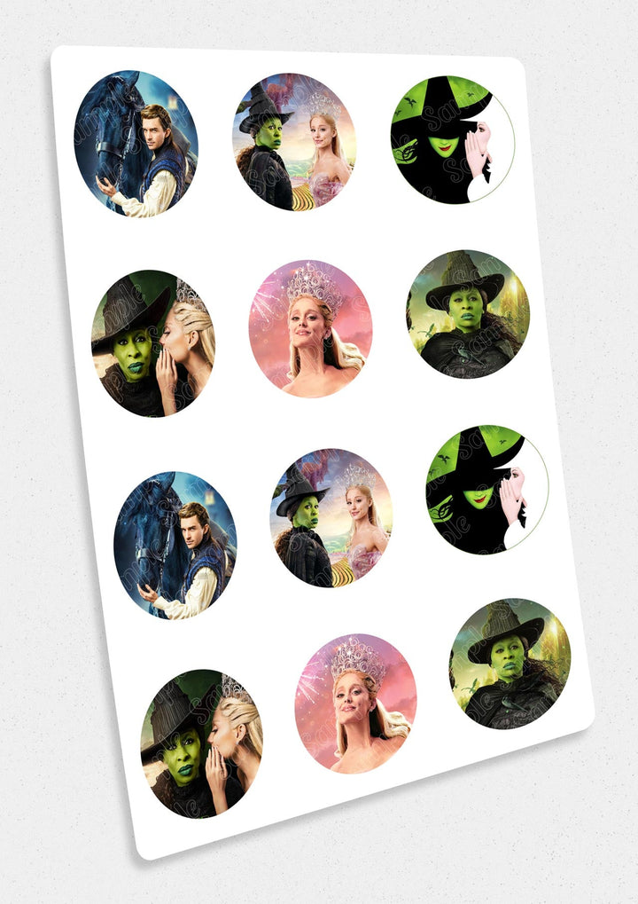 Wicked Movie Edible Cupcake Toppers