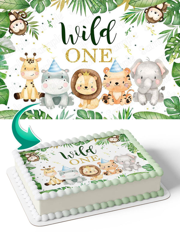 Wild One Safari Jungle WMJ Edible Cake Toppers