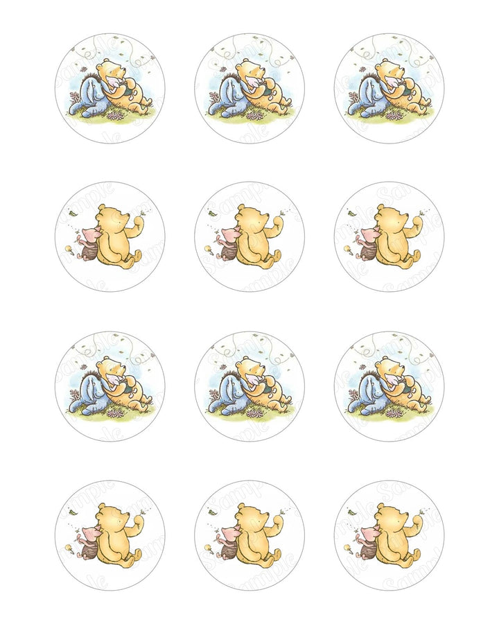 WinniethePooh Eeyore Piglet Cp Edible Cupcake Toppers